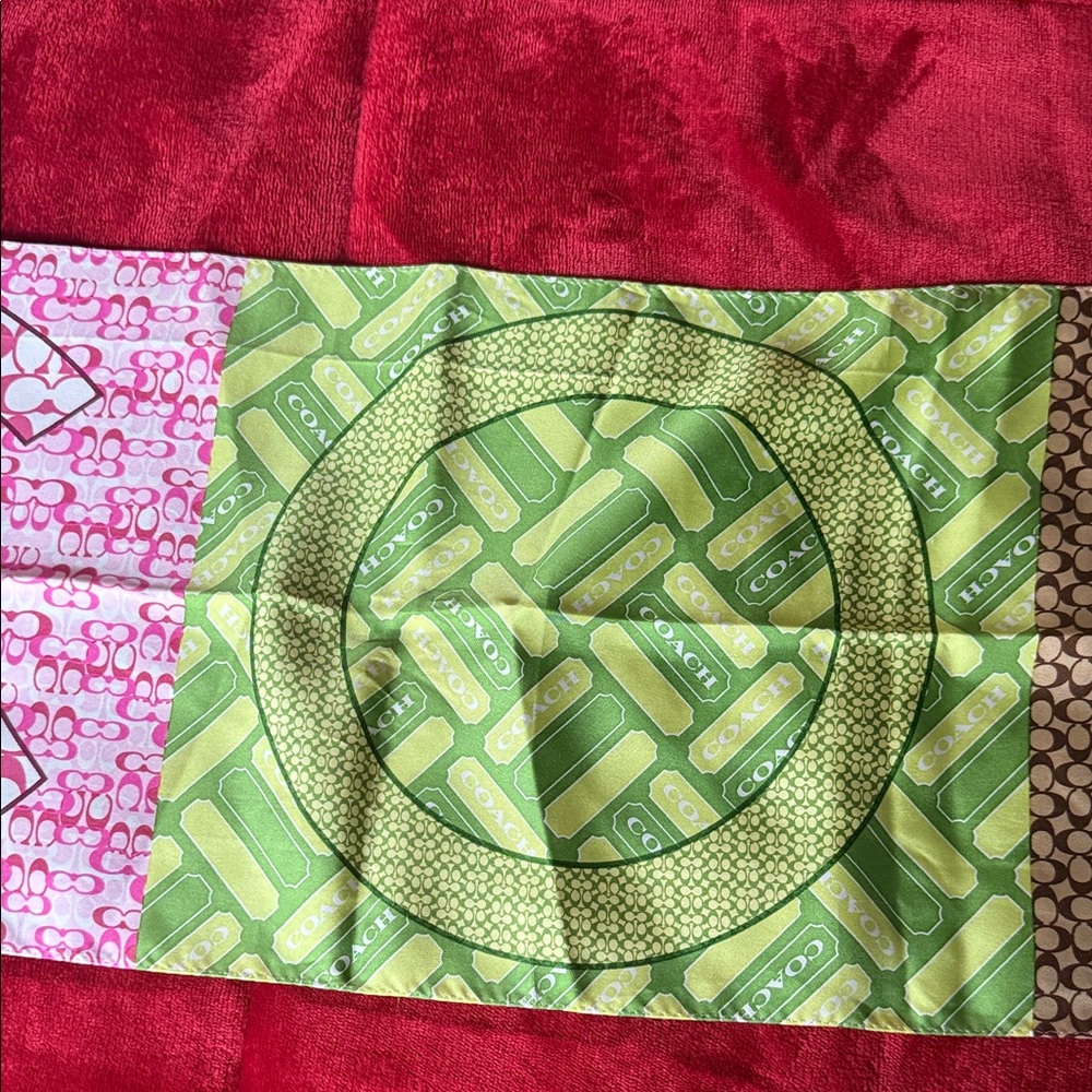 Coach Multicolor Patterned Silk Scarf - image 4